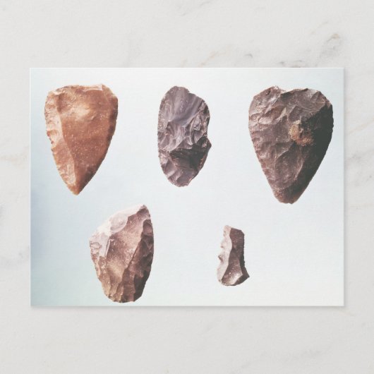 先史時代の石器、Grotte deより ポストカード (正面)