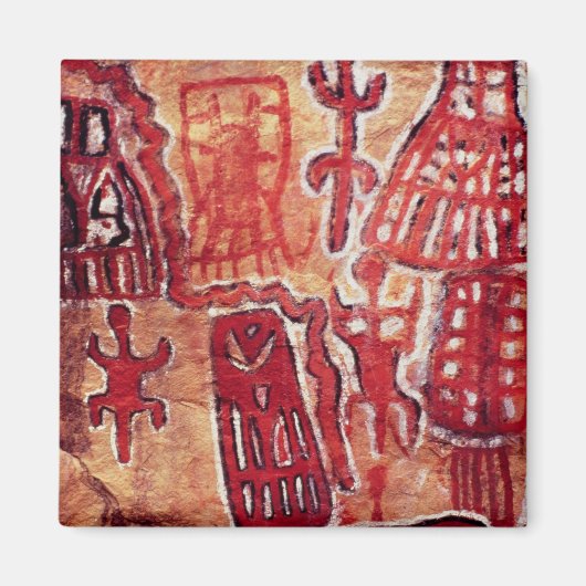 先史時代の絵画岩 マグネット (正面)