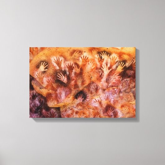 先史時代の絵画洞窟の人間の手のキャンバス キャンバスプリント (正面)