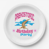 先史時代の誕生日パーティーPterodactyl Dino ペーパープレート (正面)