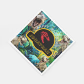 先史時代の誕生日 スタンダードランチョンナプキン (角)