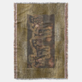 先史時代の鹿の野生動物の洞窟壁画 スローブランケット (正面縦)