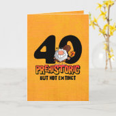 先史時代の40歳の誕生日 カード (黄色い花)