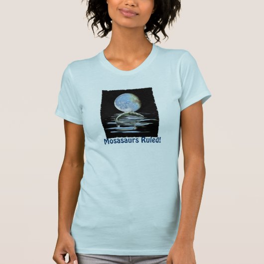 先史時代のMOSASAUR & MOONおもしろいTシャツ Tシャツ (正面)