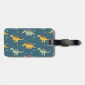 先史時代のtレックス恐竜のパターン ラゲッジタグ (裏面横)