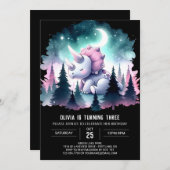 先史時代エレガントのトリケラトプス誕生日 招待状 (正面/裏面)