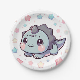 先史時代エレガントの恐竜の赤ちゃんシャワー ペーパープレート