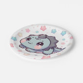 先史時代エレガントの恐竜の赤ちゃんシャワー ペーパープレート (アングル)