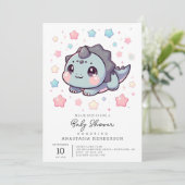 先史時代エレガントの恐竜の赤ちゃんシャワー 招待状 (スタンド正面)