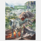 先史時代パーソナライズされたの恐竜の毛布カスタム フリースブランケット (正面)