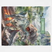 先史時代パーソナライズされたの恐竜の毛布カスタム フリースブランケット (正面(横))