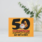 先史時代50誕生日はがき招待状 インビテーションポストカード (スタンド正面)