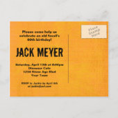 先史時代60誕生日はがき招待状 インビテーションポストカード (裏面)