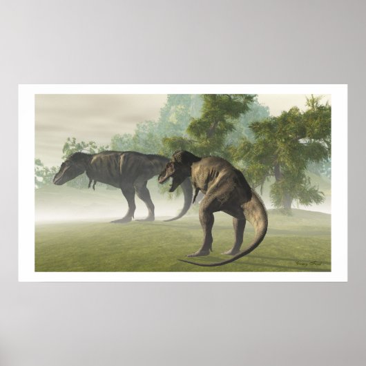 先史時代Tレックスプリント ポスター (正面)