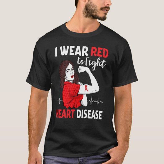 先天性ハート欠陥戦士Chd認識度Wome Tシャツ (正面)