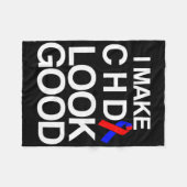 先天性ハート病欠陥生存者Chd Warri フリースブランケット (正面(横))