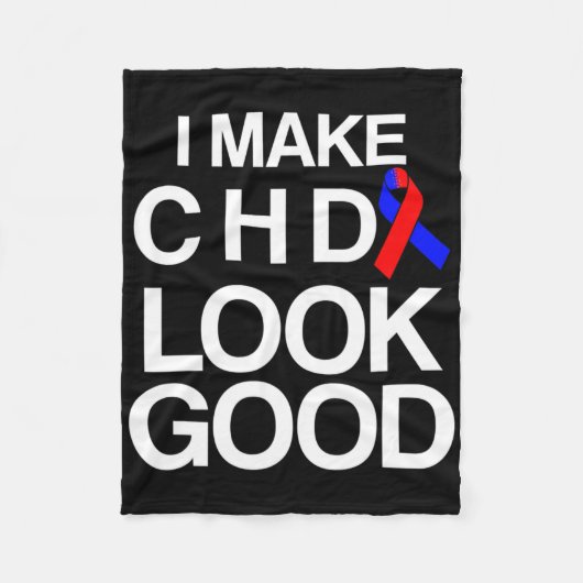 先天性ハート病欠陥生存者Chd Warri フリースブランケット (正面)