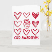 先天性心疾患認知 心臓解剖図 心臓病月間 カード (黄色い花)