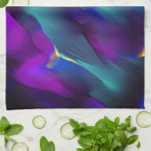 先天的で色鮮やかなレリーフ、 浮き彫り、青が優勢 キッチンタオル (折り畳み)