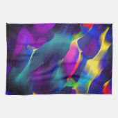 先天的で色鮮やかなレリーフ、 浮き彫り、青が優勢 キッチンタオル (横)