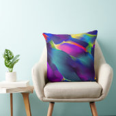 先天的で色鮮やかなレリーフ、 浮き彫り、青が優勢 クッション (椅子)