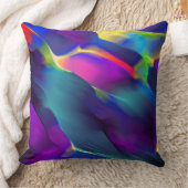 先天的で色鮮やかなレリーフ、 浮き彫り、青が優勢 クッション (ブランケット)