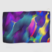 先天的で色鮮やかなレリーフ、 浮き彫り、青が優勢 ゴルフタオル (横)