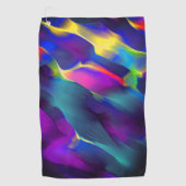 先天的で色鮮やかなレリーフ、 浮き彫り、青が優勢 ゴルフタオル (正面)