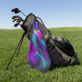 先天的で色鮮やかなレリーフ、 浮き彫り、青が優勢 ゴルフタオル (グリーン)