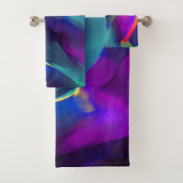 先天的で色鮮やかなレリーフ、 浮き彫り、青が優勢 バスタオルセット