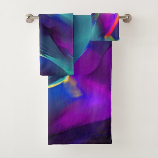 先天的で色鮮やかなレリーフ、 浮き彫り、青が優勢 バスタオルセット (インサイチュ)