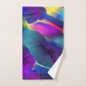 先天的で色鮮やかなレリーフ、 浮き彫り、青が優勢 バスタオルセット (ハンドタオル)