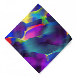 先天的で色鮮やかなレリーフ、 浮き彫り、青が優勢 バンダナ