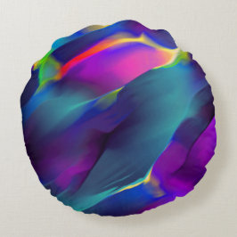 先天的で色鮮やかなレリーフ、 浮き彫り、青が優勢 ラウンドクッション
