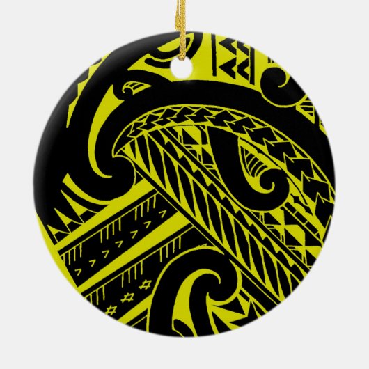 先峰とのSamoan種族の入れ墨のデザイン セラミックオーナメント (裏面)
