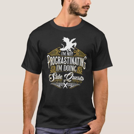 先延ばしではないサイドクエストRpgゲーマードラゴン Tシャツ (正面)