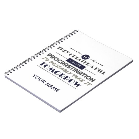 先延ばしのユーモアのジョーク ノートブック (左側)