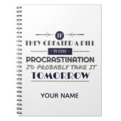 先延ばしのユーモアのジョーク ノートブック (正面)