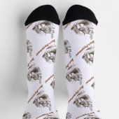 先延ばしをするなホワイトラビットウォッチワンダーランド ソックス (上部)