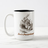 先延ばしをするなホワイトラビットウォッチワンダーランド ツートーンマグカップ (左)