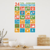 先延ばしを克服する24の方法 ポスター (キッチン)