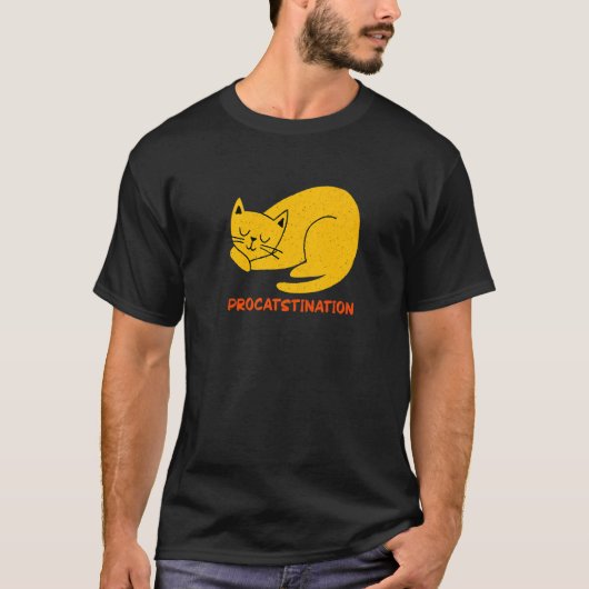 先延べ猫ユーモア子猫怠惰な猫ママ1 Tシャツ (正面)