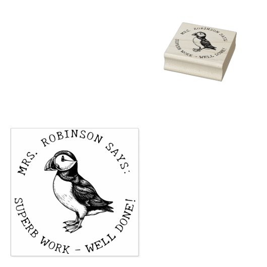 先生あなたの大西洋のパフィン素晴らしい仕事を作成 ラバースタンプ (押印)