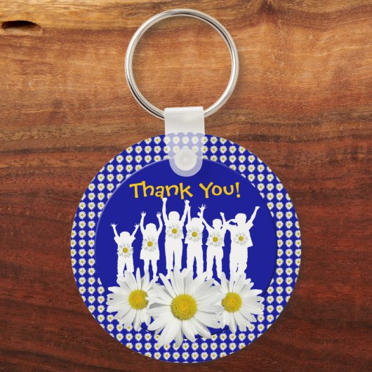 先生ありがとうキーチェーンデイジーと子供 キーホルダー (正面)