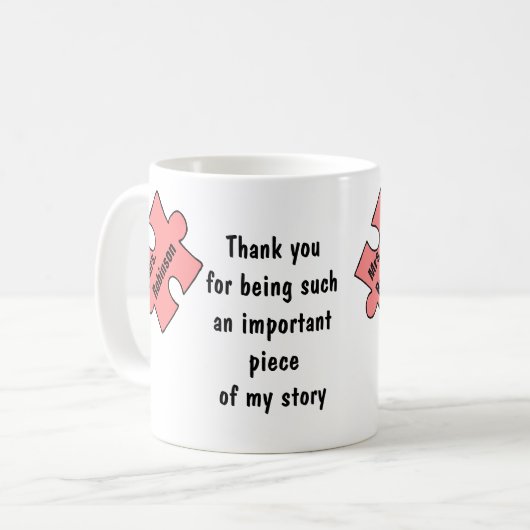 先生ありがとうギフトパーソナライズされた先生ギフト コーヒーマグカップ (正面左)