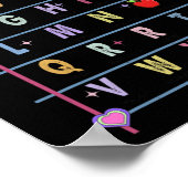先生ありがとう アルファベット 学習 ABC お祝い リボン ポスター (角)