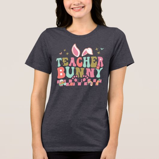 先生うさぎ グラフィック トライブレンドTシャツ (正面)