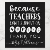 先生おもしろいの贈り物は生き延びりんご ワインラベル (シングルラベル)