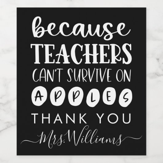 先生おもしろいの贈り物は生き延びりんご ワインラベル (シングルラベル)