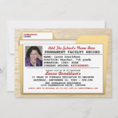 先生おもしろいの退職パーティの招待状 招待状 (正面)